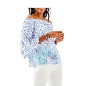 Lilly Pulitzer Sea La Vie Off Shoulder Top